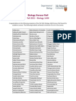 Bio Honour Roll-Fall2021 Bio1A03 List