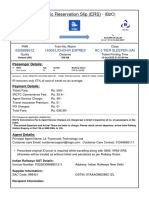 Electronic Reservation Slip (ERS) : 6309889512 14005/lichchvi Expres Ac 3 Tier Sleeper (3A)