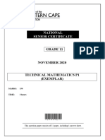 Tech Maths p1 Gr11 QP Memo Nov2020 Eng D