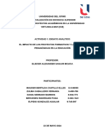 El Impacto de Los Proyectos Formativos y Las Teorías Pedagógicas en La Educación.