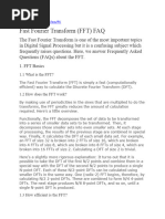 Fast Fourier Transform (FFT) FAQ