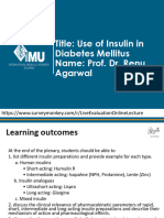 Drug Therapy of Diabetes Mellitus Type I (Insulin)