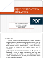 La Technique de Redaction Des Actes