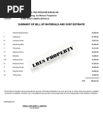 Repollo Residence - Bill of Quantities