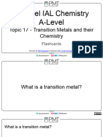 Flashcards - Topic 17 Transition Metals and Their Chemistry - Edexcel IAL Chemistry A-Level