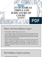 Writ of Habeus Corpus and Judicature of Court