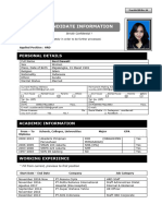 Form Candidate Information PTA