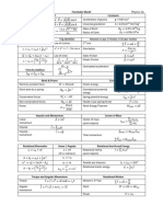 Phy2a Formula Sheet