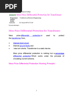 Lesson 22 Merz Price Differential Protection For Transformer