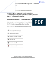 Leadership For Empowerment Analyzing Leadership Practices in A Youth Care Organization Using Peer Video Reflection