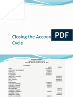 Closing The Accounting Cycle and Financial Analysis