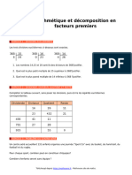 Arithmetique Et Decomposition en Facteurs Premiers Exercices de Maths en 3eme 24261