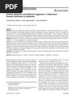 Emotion Regulation and Relational Aggression in Adolescents: Parental Attachment As Moderator