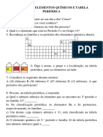 Atividade Tabela Periódica - Lista de Exercícios