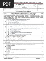 MSWM UNIT II Objective Type Question Bank Website