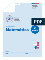 Prueba Matematica Monitoreo 2024 4 Basico