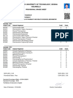 Rourkela Biju Patnaik University of Technology, Odisha: Provisional Grade Sheet