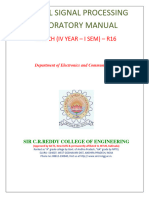 Digital Signal Processing Laboratory Manual: B.Tech (Iv Year - I Sem) - R16