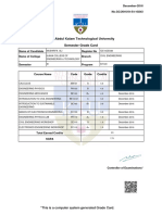 Individual Marksheets KTU