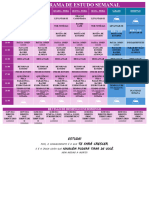Cronograma de Estudo Semanal Editável
