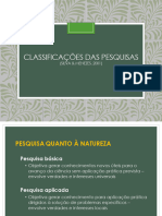 Classificação Das Pesquisas, Técnicas de Coleta e Análise de Dados