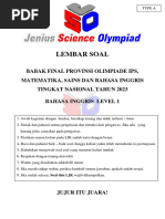 Bahasa Inggris Level 1 (Type A)