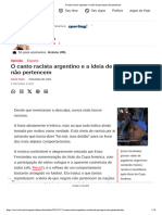 O Canto Racista Argentino e A Ideia de Que Negros Não Pertencem