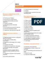 AQA A Level Economics Checklist