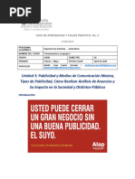 GUIA Y TALLER No 2, PUBLICIDAD Y MEDIOS, ANALISIS PUBLICITARIO, 2303B