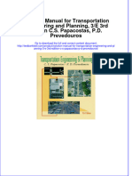 Solution Manual For Transportation Engineering and Planning, 3/E 3rd Edition C.S. Papacostas, P.D. Prevedouros