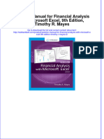 Full Download Solution Manual For Financial Analysis With Microsoft Excel, 9th Edition, Timothy R. Mayes File PDF All Chapter On 2024