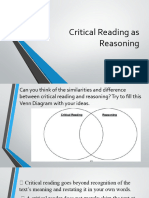 Critical Reading As Reasoning