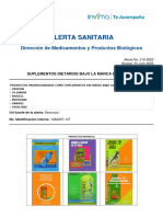 Alerta No - #216-2023 - SUPLEMENTOS DIETARIOS BAJO LA MARCA BIOTRICELL