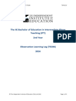 TEIP6219 - TE206 Observation Learning Log