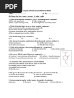 Organic Chemistry-2 - Midterm Exam