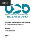 Medicion de Corrientes y Voltajes en Cicuitos en Serie y Paralelo