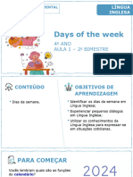 Days of The Week: Aula 1 - 2 Bimestre