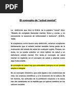 El Concepto de Salud Mental