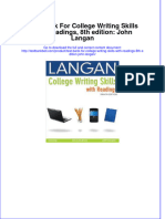 Full Download Test Bank For College Writing Skills With Readings, 8th Edition: John Langan File PDF Free All Chapter