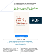 (FREE PDF Sample) The Simple Truths About Leadership: Creating A People-Centric Culture Larry Peters Ebooks