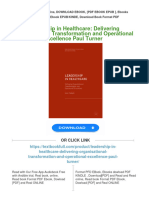 (FREE PDF Sample) Leadership in Healthcare: Delivering Organisational Transformation and Operational Excellence Paul Turner Ebooks