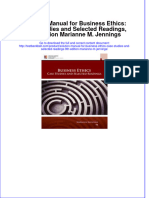 Full Download Solution Manual For Business Ethics: Case Studies and Selected Readings, 9th Edition Marianne M. Jennings File PDF Free All Chapter