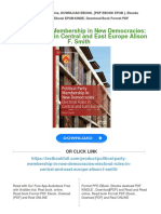 PDF Political Party Membership in New Democracies: Electoral Rules in Central and East Europe Alison F. Smith Download