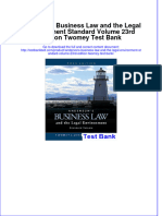 Full Download Andersons Business Law and The Legal Environment Standard Volume 23rd Edition Twomey Test Bank File PDF Free All Chapter