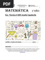 Cuadernillo 1°año MATEMÁTICA 2024