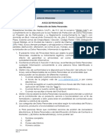 DSM ANE LEG 012 Aviso Privacidad DSM REV. 1.0 1