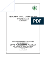 Pedoman Mutu Dan Kinerja Puskesmas Rancah Tahun 2018