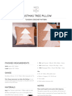 Day 15 Ned and Mimi - Christmas Tree Pillow Tunisian Crochet Pattern Compr