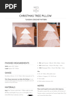 Day 15 Ned and Mimi - Christmas Tree Pillow Tunisian Crochet Pattern Compr