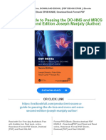 ENT OSCEs-A Guide To Passing The DO-HNS and MRCS (ENT) OSCE, Second Edition Joseph Manjaly (Author) 2024 Scribd Download